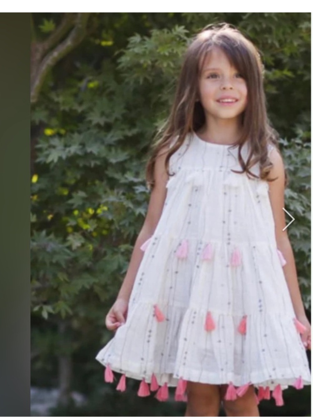 NWT Poppet & Fox White Linen Tassel Sundress Girls 4T Mommy and Me Sakura